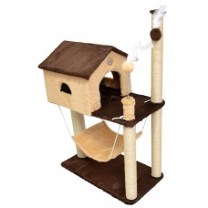 1852-31 - Arranhador House - Marrom/Bege - 68X44X104 cm