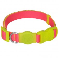 510G-26 - COLEIRA NEW PINK/AMARELO G 45-70X2,5 CM