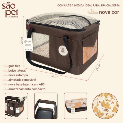 Bolsa Aerial - modelo LT - Marrom - 40X28X25 cm