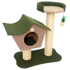 1977 - Arranhador Refúgio - Verde/Bege - 69X43X85 cm