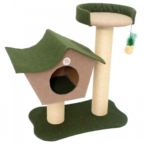 Arranhador Refúgio - Verde/Bege - 69X43X85 cm