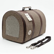 1602-5 - Bolsa Pied de Poule - Marrom - 45x26x30 cm