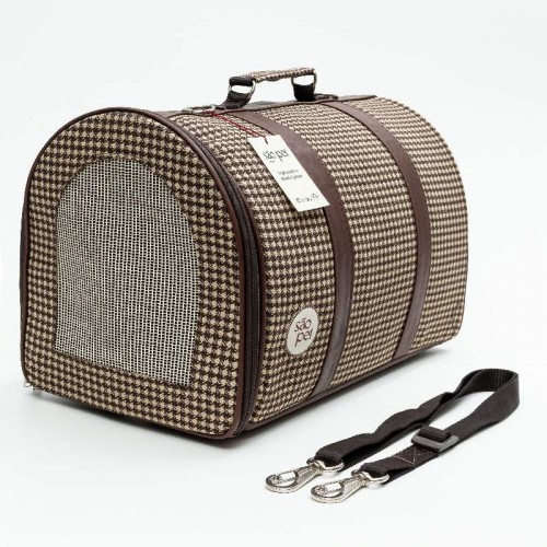 Bolsa Pied de Poule - Marrom - 45x26x30 cm