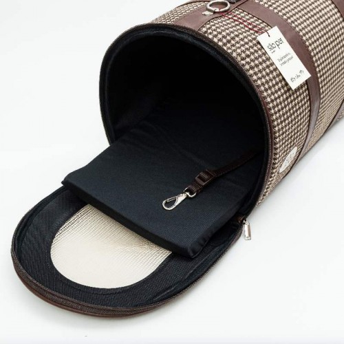 Bolsa Pied de Poule - Marrom - 45x26x30 cm