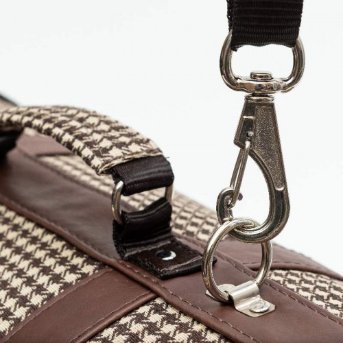 Bolsa Pied de Poule - Marrom - 45x26x30 cm