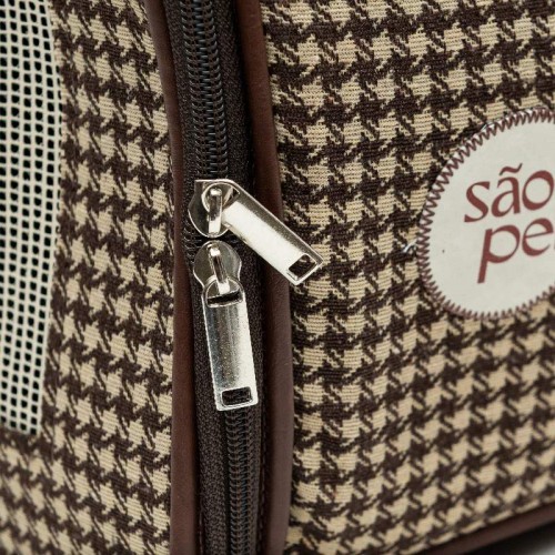 Bolsa Pied de Poule - Marrom - 45x26x30 cm