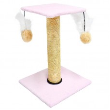 1974-4 - Arranhador com plataforma quadrada - Rosa - 26X26X37 cm