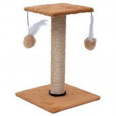 1974-6 - Arranhador com plataforma quadrada - Bege - 26X26X37 cm