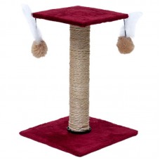 1974-3 - Arranhador com plataforma quadrada - Vinho - 26X26X37 cm