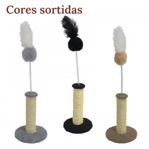 Arranhador 1 plataforma - P - Carpete sortido - 16X16X23 cm